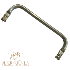 Manico borsa in metallo a molla 24 cm rettangolare