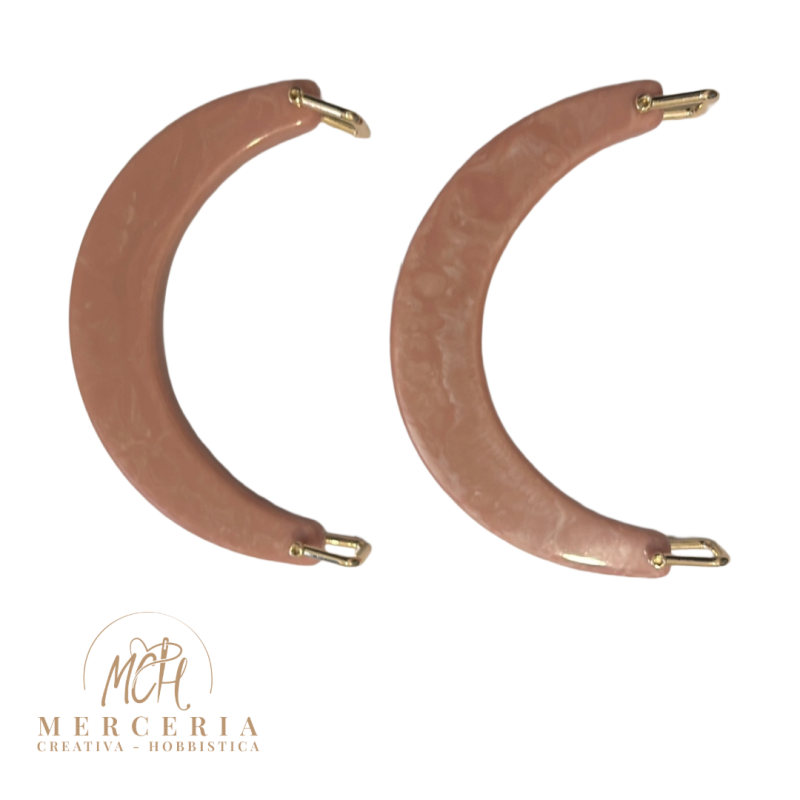 Coppia di Manici Mezza Luna in Resina – Rosa Antico