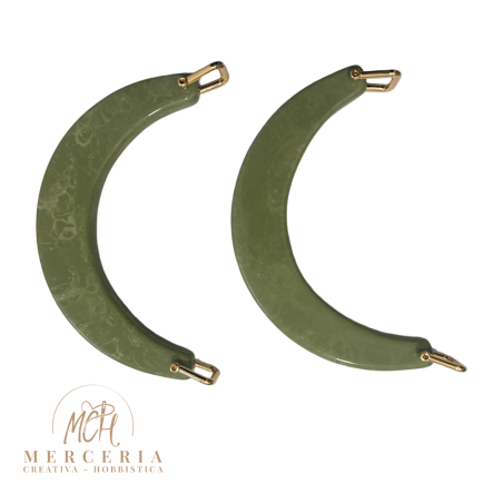 Coppia di Manici Mezza Luna in Resina – Verde salvia