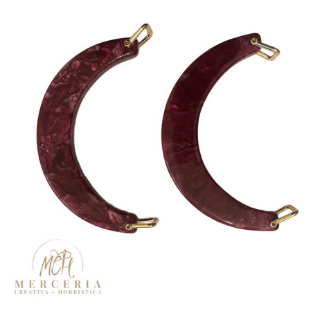 Coppia di Manici Mezza Luna in Resina – Bordeaux