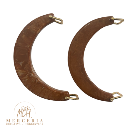 Coppia di Manici Mezza Luna in Resina – Cioccolato
