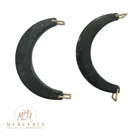 Coppia di Manici Mezza Luna in Resina – Nero