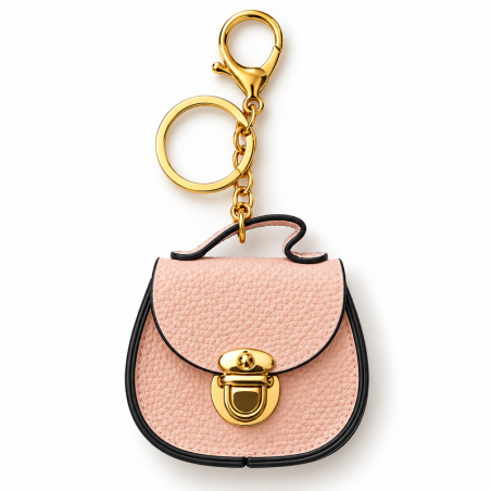 Ciondolo Mini Borsa Rosa Cipria con Moschettone